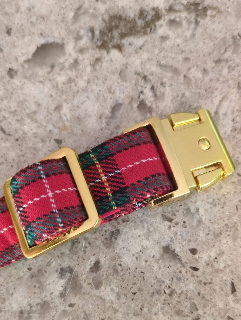 Red Plaid Bowtie Dog Collar
